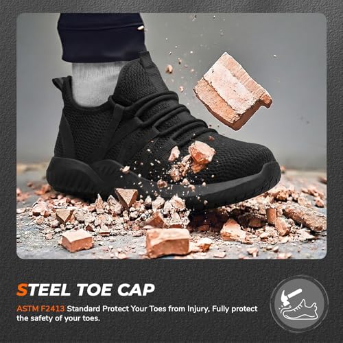 Image of Steel Toe Work Shoes for Men Women丨Non Slip Waterproof Safety Sneakers