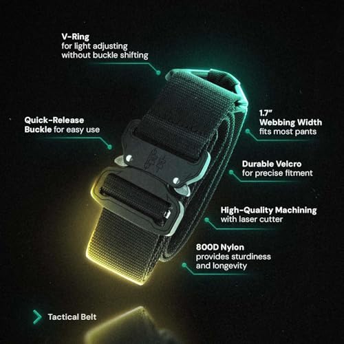 GRITR Belt w/Quick Release Buckle - Nylon Heavy Duty Adjustable EDC Web Belt for Work, Construction, Hiking2