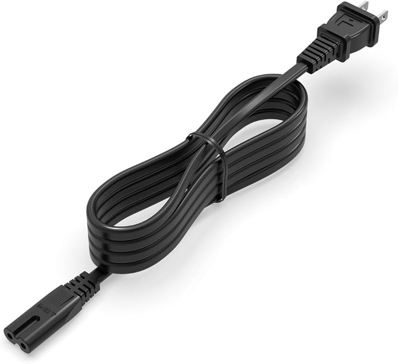 Superer Cable de alimentación de CA de 10 pies para Sony PS5 PS4 PS3 Slim PlayStation 5 4 3, Xbox Series X/S, Xbox One X/S, TV, impresora, parlante, cables de repuesto universales IEC C7 Figura 8 de 2 clavijas, listado ETL