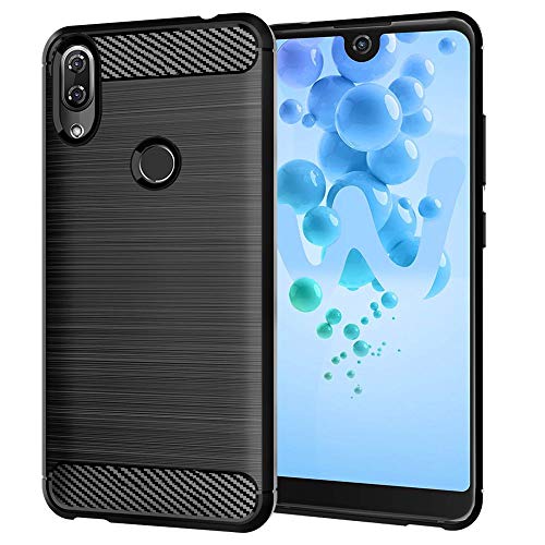 ebestStar - Coque pour Wiko View 2, Etui Protection Motif Carbone, Antichoc Souple TPU, Noir