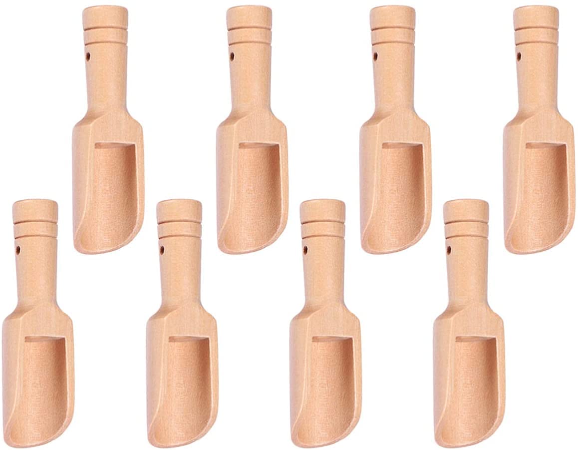 Dubkart 8pcs Mini Wooden Spoons, Mini Bamboo Spoons Set for Bath Salts, Tea scoop