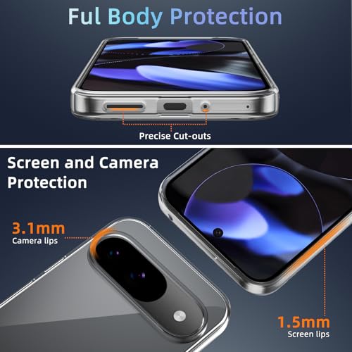 Image of X-level Clear Case for Google Pixel 9 / Pixel 9 Pro, Non-Yellowing Soft TPU Ultra-Thin Phone Cover, Anti-Slip Scratch Resistant, Slim Fit Silky Touch Shockproof Phone Cases for Pixel 9 Pro, Clear