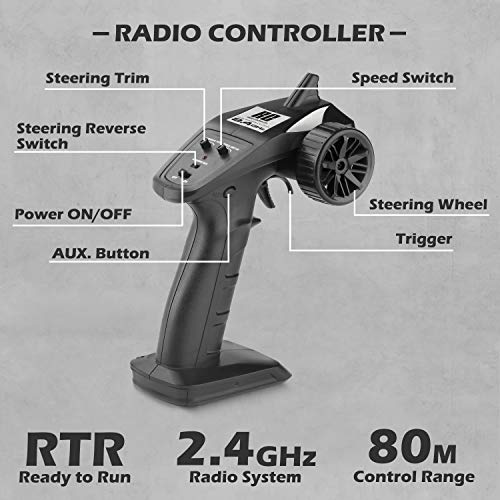 Haiboxing Remote Control Car,1:12 Scale 4X4 Rc Cars Protector 38+ Km/H Speed, 2.4G All-Terrain Off-Road Truck Toy Gifts For Boys And Adults Included Two Rechargeable Batteries Provide 40+ Min Playtime #TOP5
