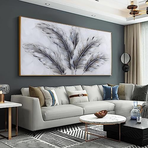Toile décorative plumes abstraites 30x60 cm art mural - 3