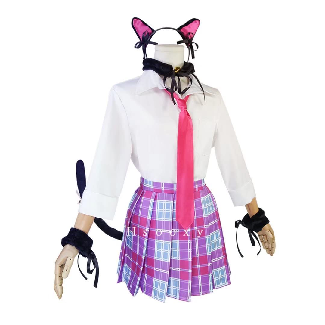 Amazon.co.jp: 喜多川海夢 コスプレ 衣装 ねこ耳 尻尾付き 制服 その