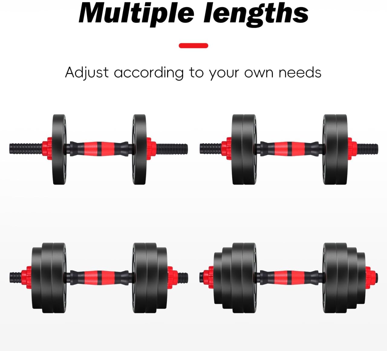 POPETPOP 2Pcs Dumbbell Bars with Spinlock Collars and Nuts Weight Lifting Handles for Strength Training Gym Workouts and Home Fitness Random Color