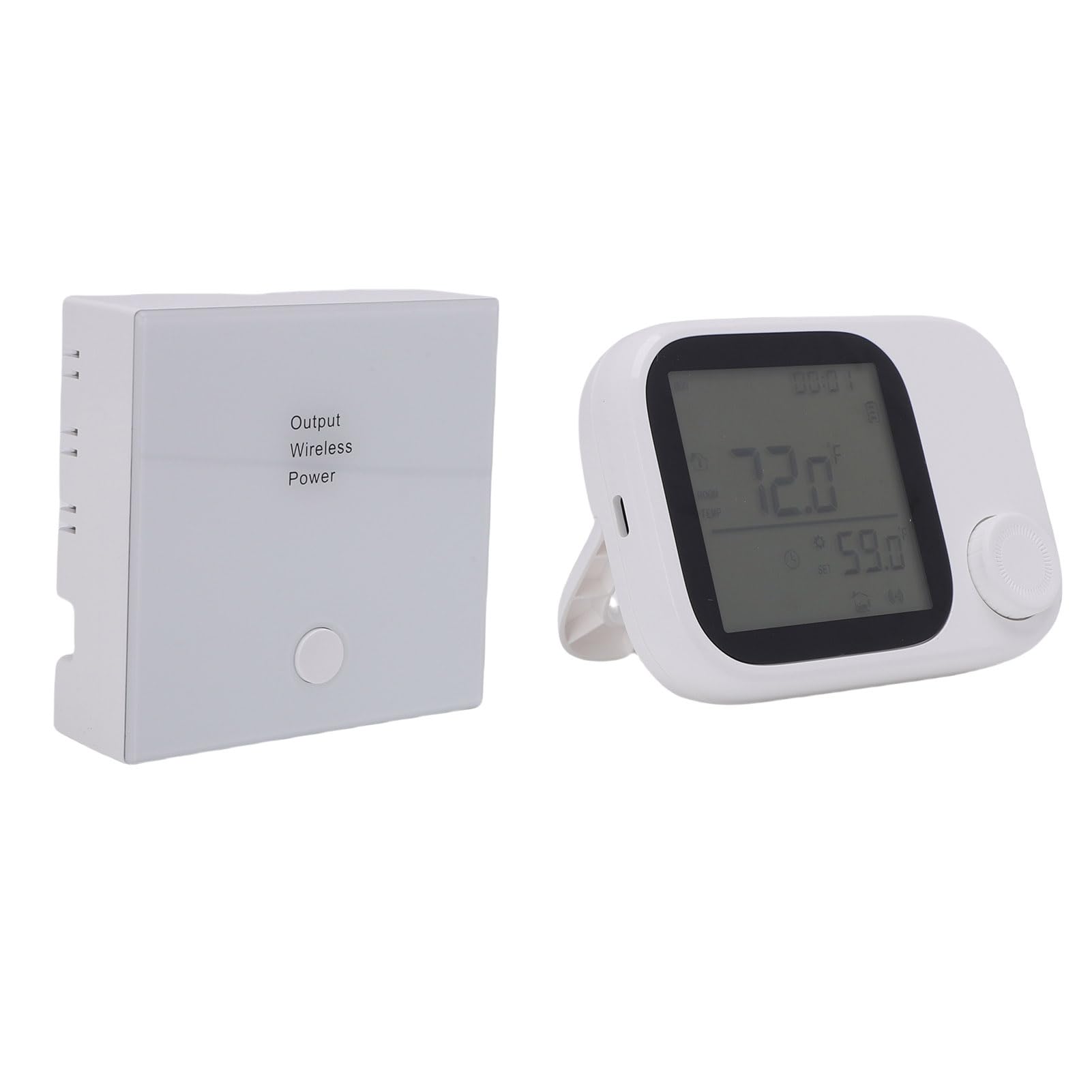 Fdit Termostato Inalámbrico WiFi Inteligente para Caldera de Gas con Pantalla LCD a Color y Control por Voz para de Calefacción del Hogar (White)