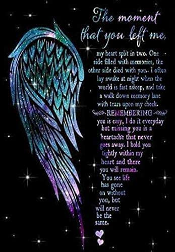 Jigsaw Puzzles 1000 Pieces Angel Wings The Moment That You Left Me My Heart Split in Two Metal Educational Puzzle Family Game Gift for Adults and Kids