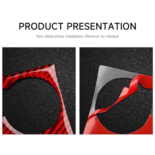 Image of Car Center A /C Outlet Panel Decals for 2014-2017 Dodge Durango Accessories Carbon Fiber Interior Stickers, Red