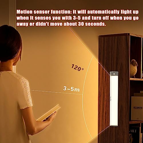Image of LEPOTEC 54 LED Motion Sensor Under Cabinet Lights Rechargeable 1 Pack | Magnetic mount, Soft Warm White Light, Motion sensor, Rechargeable