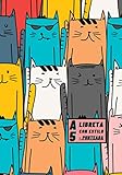  Libreta A5 Con Estilo - Punteada: Portada de Gatos de colores claros - Cuaderno Dot Grid punteado Bonito y Pequeño Tamaño para Escribir con lápices o ... con fabuloso diseño elegante amantes de gatos