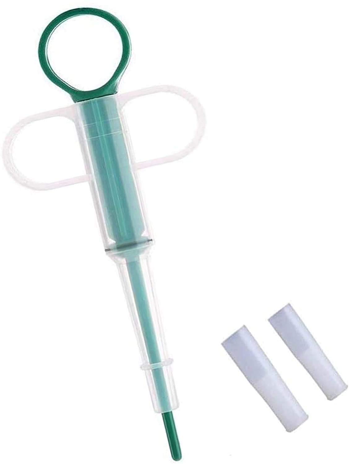 Plastic Pet Pill Tablet Feeder Durable Injector Syringes Medical Feeding Tool with Soft Tip for Cats Dogs (Green)