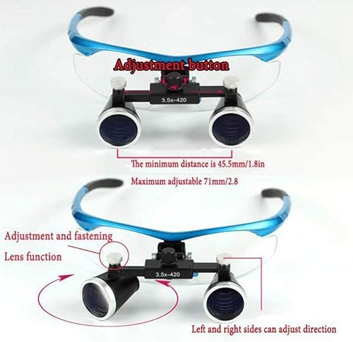 Miniatura 3 de Lupa médica quirúrgica dental, 3.5X bi-direccional ajustable marco de gafas binocular lupa reloj y reparación de reloj