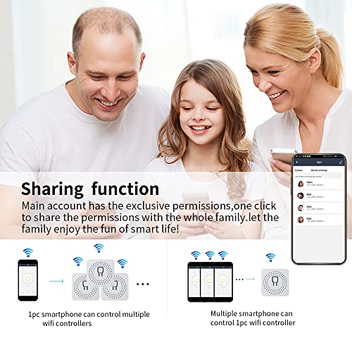 Aiyato AIYATO2 Mini Electrical Wifi Relay Switch Work With Homekit, Alexa And Google Assistant Diy Remote Control Wireless Light Switch 10A 2 Pack thumb #5