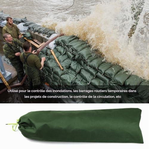 CSPone 8pcs Sac a Sable en Toile Boudin Anti Inondation Contre Sable Inondation Les Modèles Améliorés ne se Fanent pas pour Drainage pour Garage Magasin Ecole Gare Bâtiment Usine Entrepôt – vue 7
