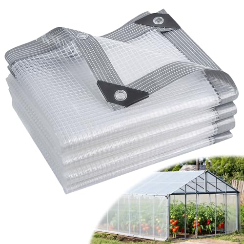 Image of Clear Tarpaulin Waterproof Heavy Duty, 4m x 5m 170GSM Tear-Resistant PE