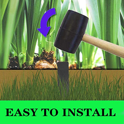 Asoleo Garden Landscape Edging Stakes 25 Pcs,10 Inch Lawn Edging Plastic Stakes For Outdoor Decorations,Edging & Terrace Board-Black #TOP2