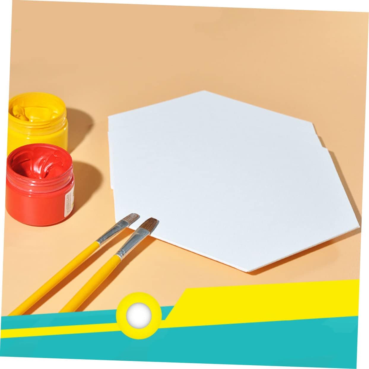 3pcs Hexagon Cotton Canvas Boards Artists for Oil Painting DIY Drawing Panels for Creative Projects