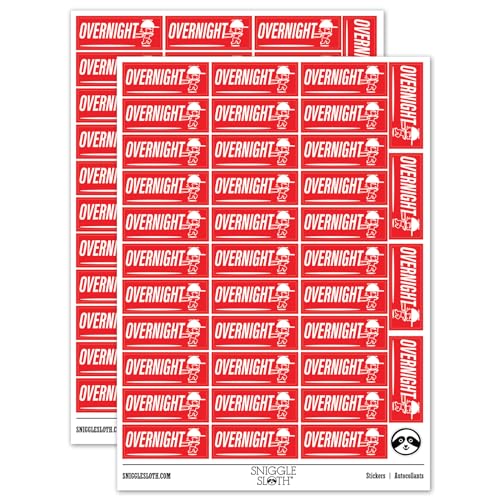 Overnight Mail Service Expedited Running Person Sticker Pack - Gloss Finish - Small 1.50' Size - Red