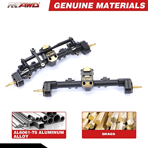 RCAWD SCX24 Upgrades Front Portal Rear Axle Housing & Brass Third Member Housing& Brass Steer Hub Carrier & Portal Gear Housing & Worm Gears & Brass Gears & Brass Hex Parts for Axial 1/24 by RCAWD - Image 2