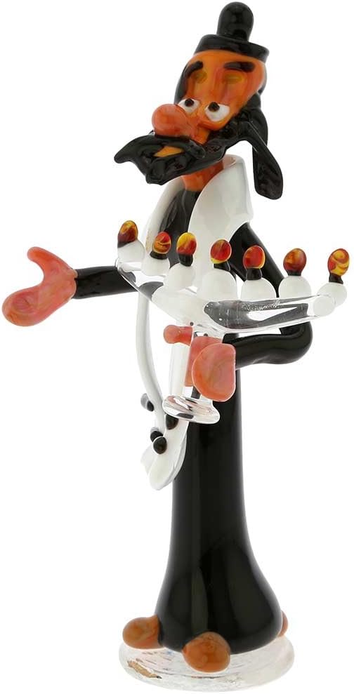 GlassOfVenice Murano Glass Rabbi with Menorah