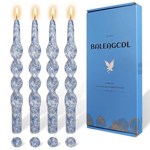 Bougies coniques bleues à spirales pour illuminer vos repas de famille et soirées