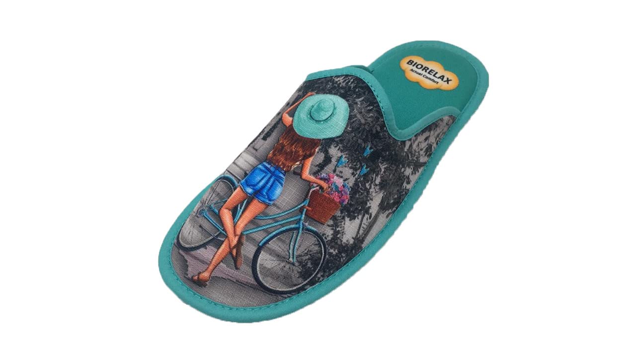 Zapatillas de Estar por casa/Mujer/Niña/Biorelax/Puntera Cerrada/Empeine: Lona/Suela: Goma/Talón Acolchado