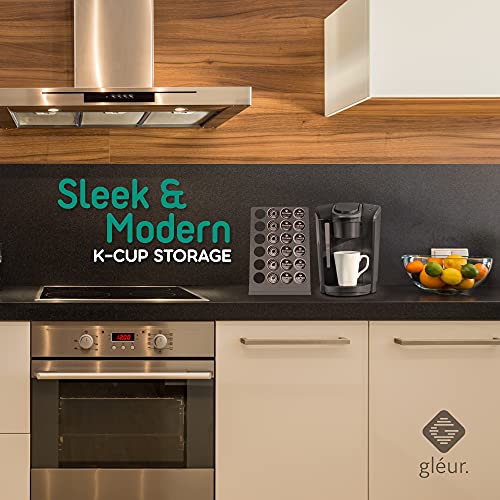 K Cups Coffee Pod Holder - Acrylic Kcup Organizer For Counter - Compatible With 24 Keurig Pods - Modern Display Rack And Storage For Kitchen And Office Coffee Station Organization- Gleur #TOP3
