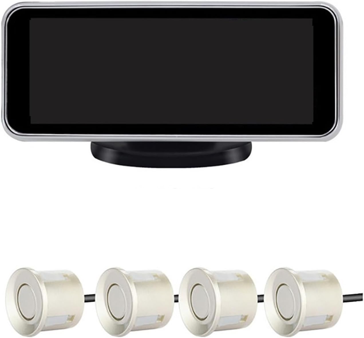 Multiple Radar Parking Sensor Kit Backlight Parktronic L-ed Display Backup Monitor Detector Assistant 4/6/8 Sensor Alarm(Champagne Gold,4 sensors)