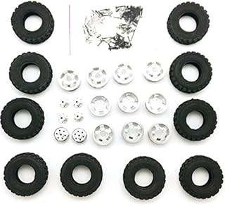 Hockus Accessories 4WD 1/16 Remote Control Military Truck Tyre 6WD RC Car Rubber Tires for WPL B14 B16 B24 B36 Q60 Q61 Spare Parts - (Color: White)
