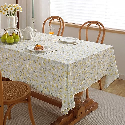 Nappe champêtre jaune pour repas en famille 100x160 anti-tache