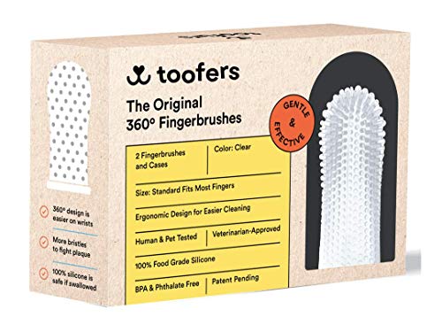 toofers 360 Degree Finger Toothbrush - Ergonomic Design, Fully Surround Bristles