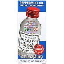 Ricqles Peppermint Oil Dietary Supplement Supports Healthy Digestion, Intestinal Comfort 1.69 fl. oz 1 Bottle Product of France