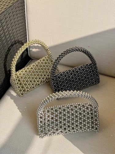 Image of YUSHINY Candy Color Acrylic Beaded Hollow Handbag Evening Clutch Triangle Bags for Wedding Party | Acrylic