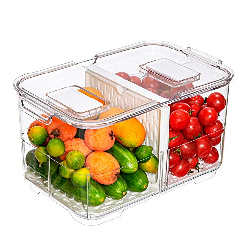 Benzoyl Food Storage Containers Fridge Produce Saver, Stackable