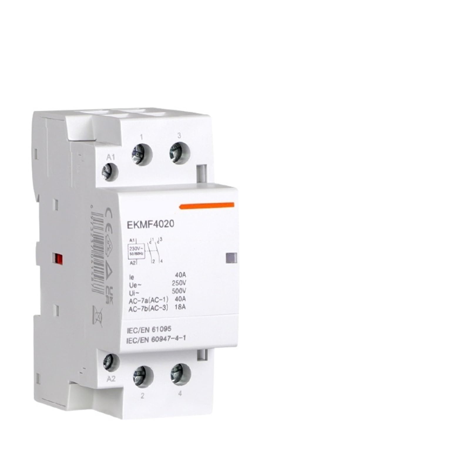 RCGKNNMUZ 1PCS Household AC Modular contactor 220v Single Phase 2P 40A 2NO Coil Rail Type EKMF-4020-230