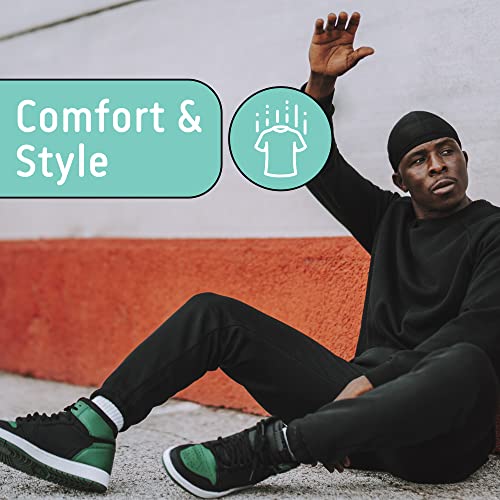 DARESAY Men’s 3-Pack Performance Jogger Sweatpants with Pockets - Open-Bottom, Lightweight, Quick-Dry, Drawstring Waist.4