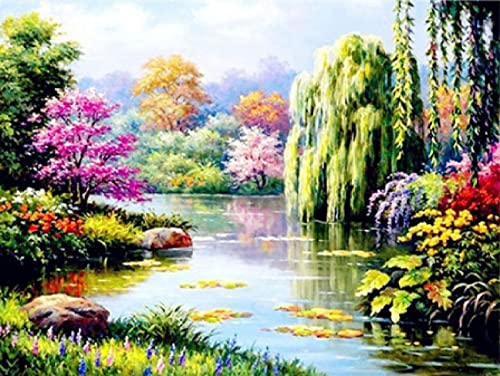 Kit broderie point de croix 11CT motif paysage canevas imprimé loisir créatif adulte enfant