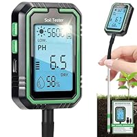 Rhein-B® Feuchtigkeitsmessgerät Pflanzen, 4-in-1 Digital Plant bodenmessgerät with ph messgerät Erde/Temperature/Feuchtigkeit/Licht für Gartenarbeit, Farm, Rasen, Landwirtschaft und Outdoor-Pflanzen