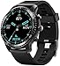 Tinwoo Smartwatch für Herren,46mm HD-Touchscreen Qi Wireless Charging,Schrittzähler Fitnessuhr mit Pulsmesser Schlafmonitor,5ATM Wasserdicht Damen Smart Watch Rund für iOS Android iPhone(22mm Band)