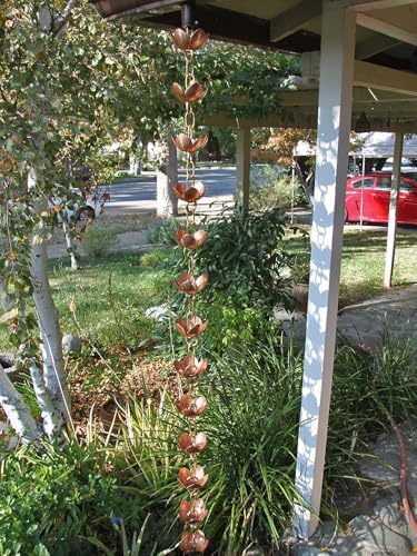 Nutshell Stores Tara Flower Rain Chain - Copper - 11 Feet