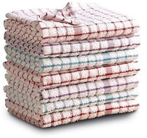 PORTER AND LAMBERT Terry Tea Towel - 100% Egyptian Cotton | Professional Grade | Essential Dish Cloths for Kitchen/Restaurant/Bar Glass | Pack of 6 & 12 - (12, 40 x 70 cm)