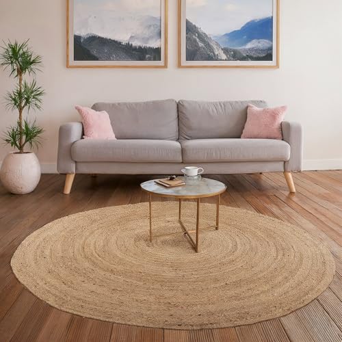 REDEARTH · Round Area Rug - Hand Woven Braided 100% Natural Jute ...