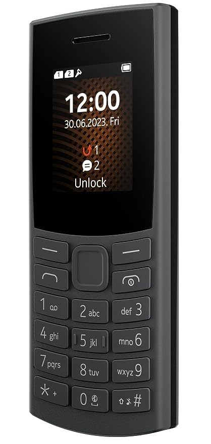 Image of (Refurbished) 106 4G Keypad Phone with 4G, Built-in UPI Payments App, Long-Lasting Battery, Wireless FM Radio & MP3 Player, and MicroSD Card Slot | Charcoal
