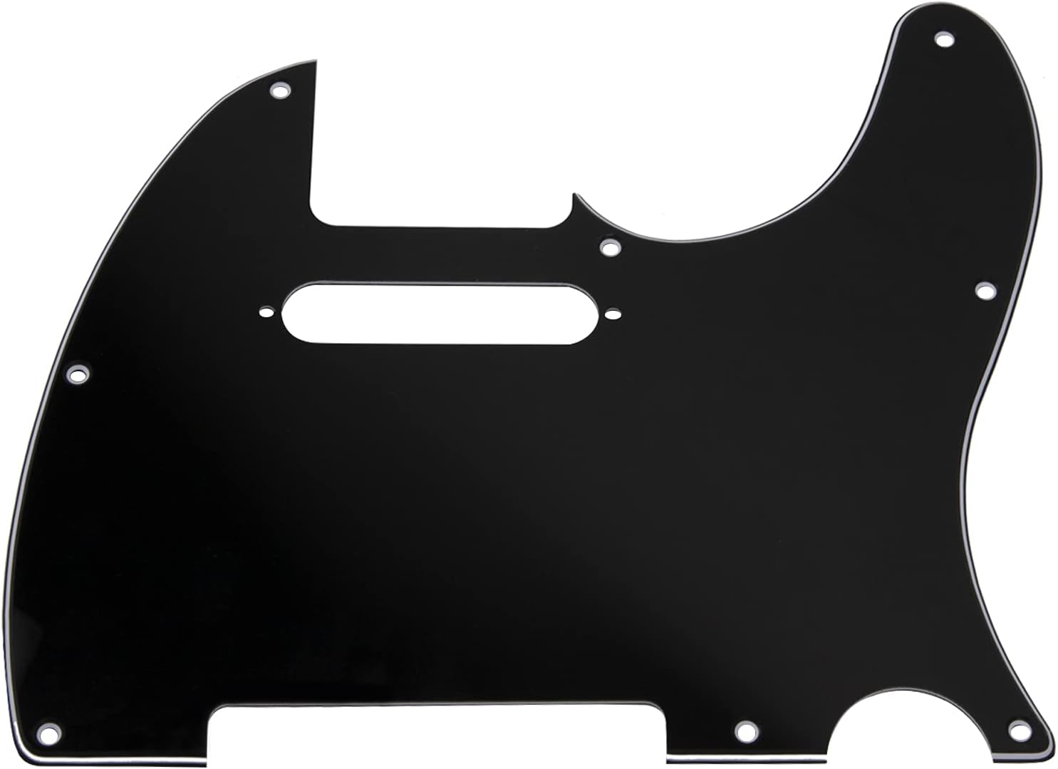 8 Hole Tele Guitar Pickguard Scratch Plate Compatible with USA/Mexican Fender Telecaster (3Ply Black)