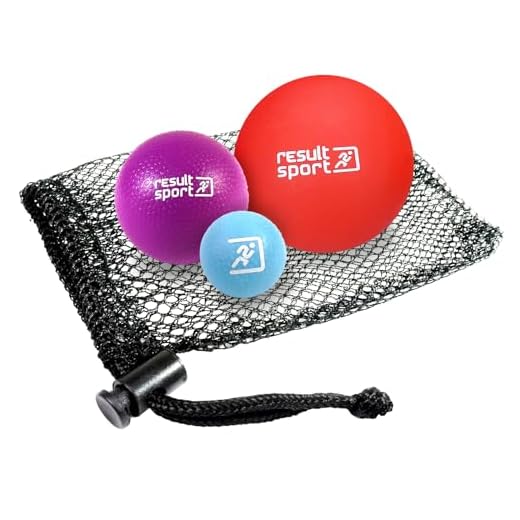 ResultSport Pelota de masaje de lacrosse para masaje de puntos gatillo, juego de 3 tamaños, recuperación de fascitis plantar, reflexología del estrés, bola miofásica y bola de fisioterapia