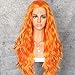 Sapphirewigs Long Orange Color Daily Queen Makeup Gift Curly Style Beauty Blogger Synthetic Lace Front Wedding Party Wigs