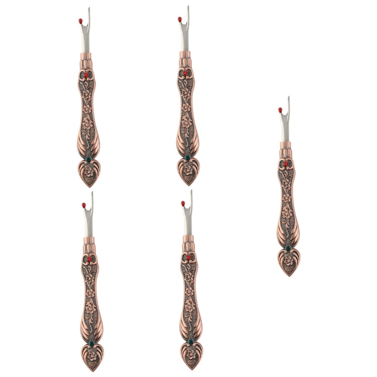 NUOBESTY 5 Piezas Desgarrador de costuras cortador de hilo herramienta de trenza herramienta de tejido desgarradores de hilo delicado quitar los puntos Accesorios Metal