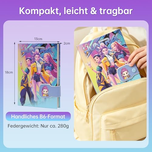 YFCHOTI Journal intime coréen Pop pour fille - 18 x 13 cm - Couverture rigide - Avec fermeture magnétique - Design anime Hunter - Avec 96 feuilles - 192 pages colorées - Cadeau d'anniversaire – vue 3