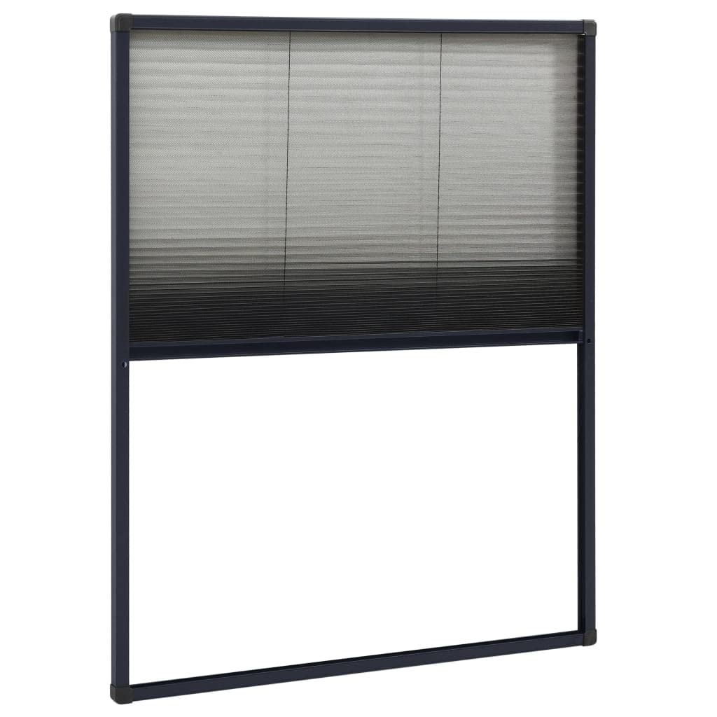 Moustiquaire Enroulable pour Fenêtre de Toit, Moustiquaire plissée pour fenêtre Aluminium Anthracite 60x80 cm